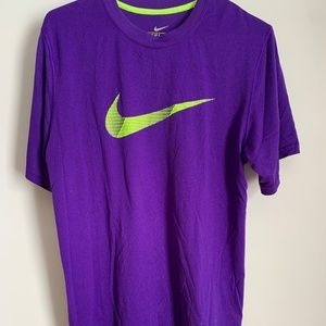 Purple and neon yellow Nike tshirt